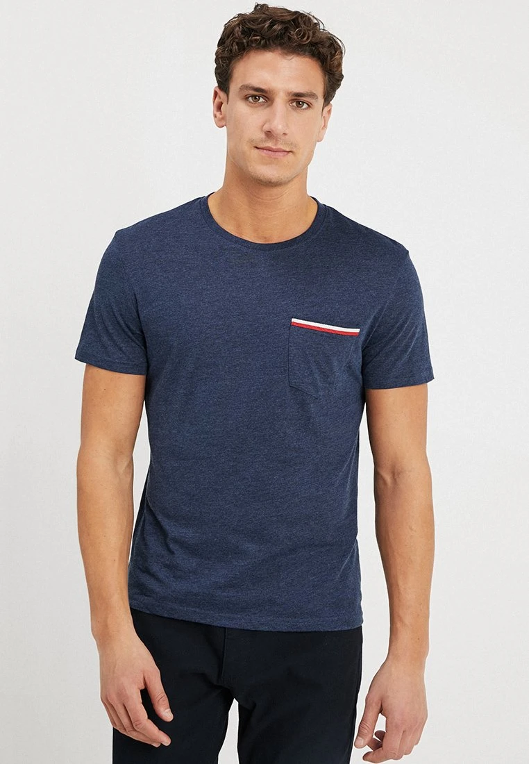 Pier One Basic T-Shirt - Mottled Dark Blue 3 Pier One Basic T-Shirt - Mottled Dark Blue