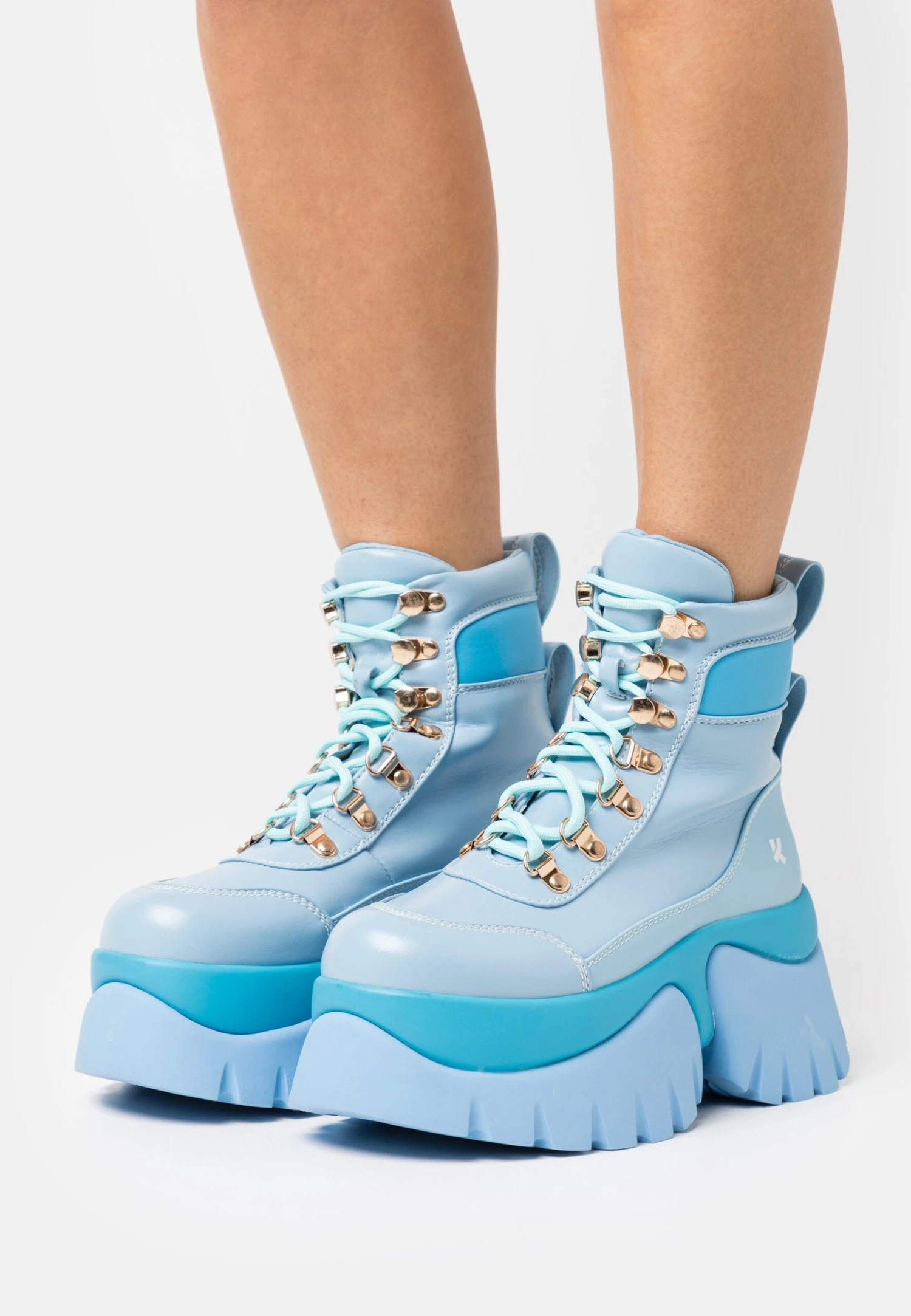 KOI FOOTWEAR Melanie Martinez Crybaby Platform Boots - Platform Ankle Boots - Blue