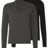 Pier One 2 Pack - Basic Turtleneck - Jumper - Black/Mottled Dark Grey 1 Pier One 2 Pack - Basic Turtleneck - Jumper - Black/Mottled Dark Grey -Fashion Shop 564ded1d5c3c4890971ea33fb300ac4a