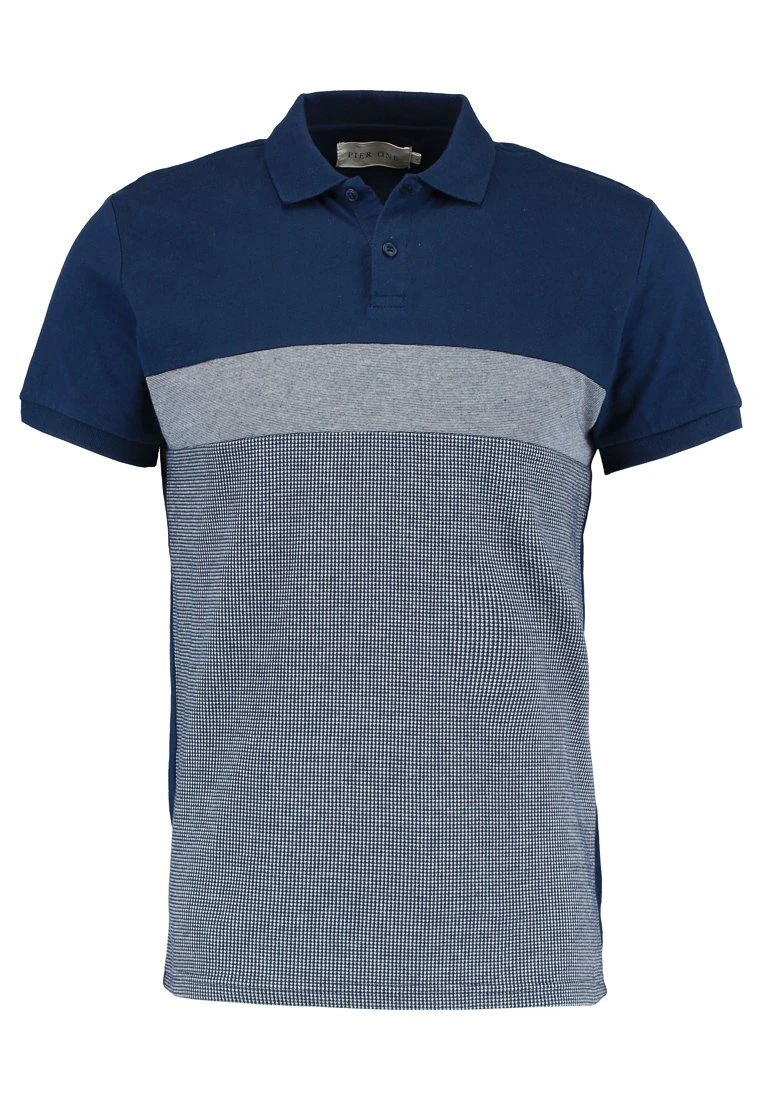 Pier One Polo Shirt - Dark Blue/Mottled Grey 7 Pier One Polo Shirt - Dark Blue/Mottled Grey - Image 5