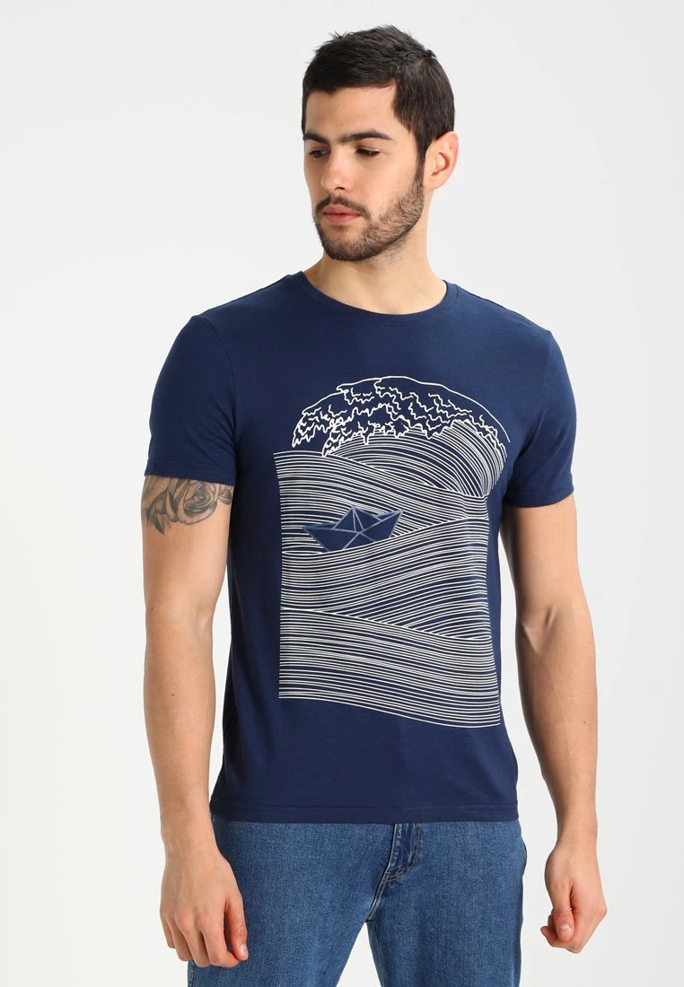 Pier One Print T-Shirt - Dark Blue/White 3 Pier One Print T-Shirt - Dark Blue/White