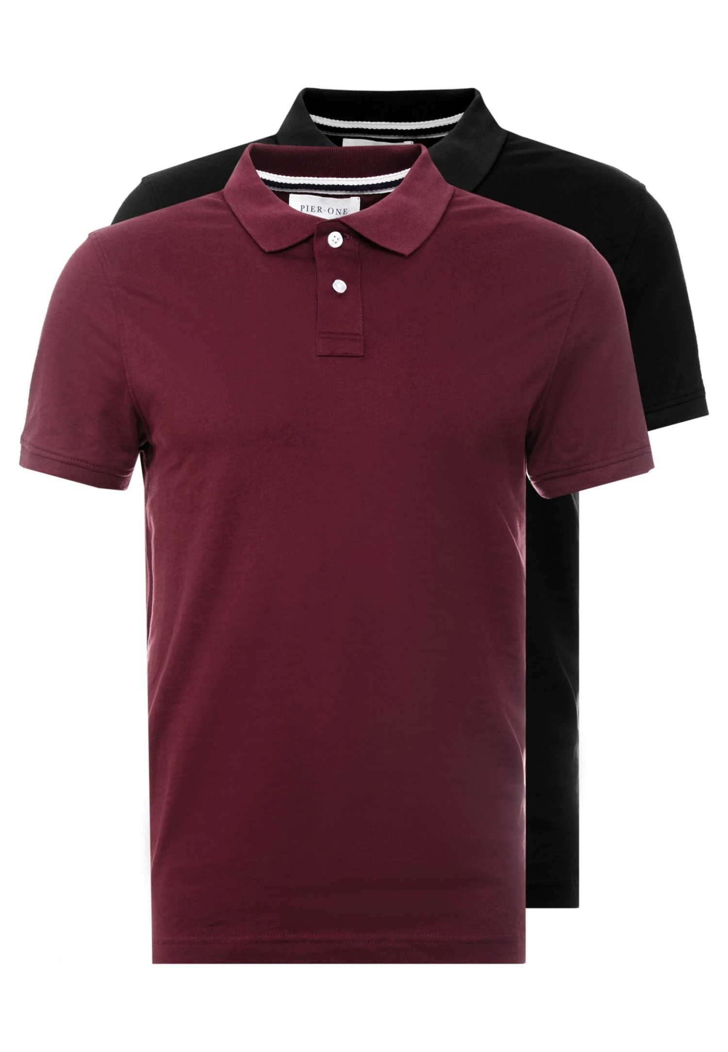 Pier One 2 Pack - Polo Shirt - Bordeaux/Black 3 Pier One 2 Pack - Polo Shirt - Bordeaux/Black