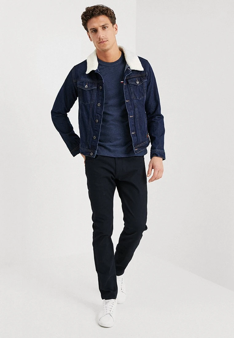 Pier One Basic T-Shirt - Mottled Dark Blue 4 Pier One Basic T-Shirt - Mottled Dark Blue - Image 2