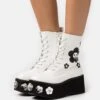 KOI FOOTWEAR Silent Screams Platform Boots - Platform Ankle Boots - White -Fashion Shop a1afa7adf4a947cbb9357fb2c440207b