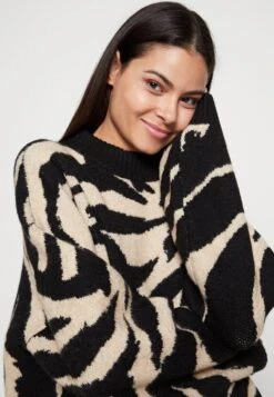 Monki Jumper - Black Dark/Beige -Fashion Shop aa7d8e225ab64ceba0003b5ea5448a1d