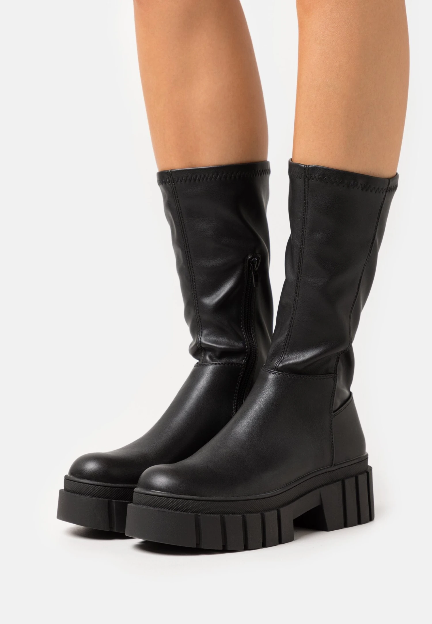 ONLY Shoes Onlbaiza Mid Sock Boot - Platform Boots - Black 3 ONLY Shoes Onlbaiza Mid Sock Boot - Platform Boots - Black