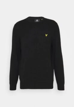 Lyle & Scott Crew Neck Jumper - Jumper - Jet Black -Fashion Shop c8788428b3d348829bec8a541bf3d578