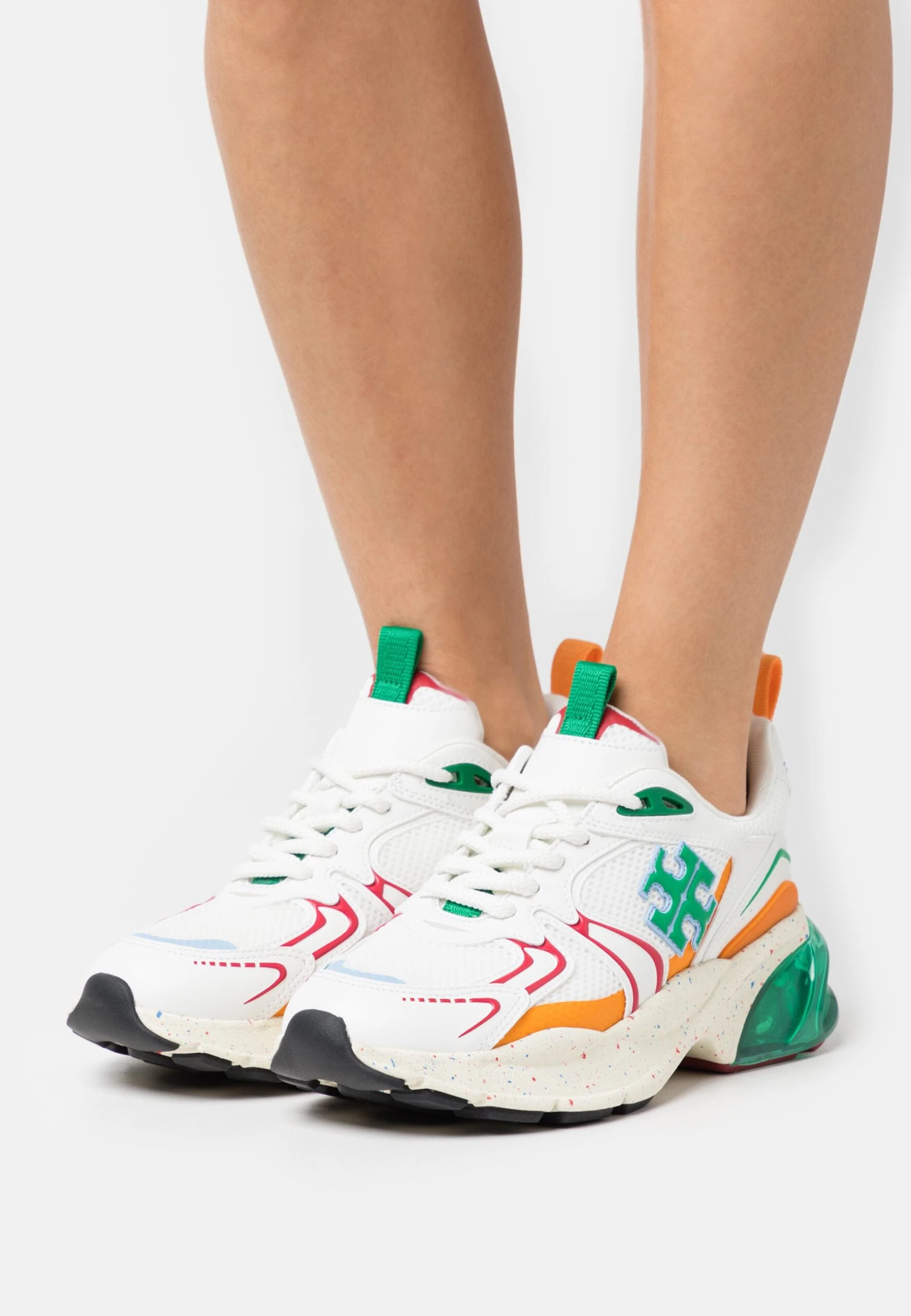 Tory Burch Good Luck Tech Trainer - Trainers - New Ivory/Green/Orange 3 Tory Burch Good Luck Tech Trainer - Trainers - New Ivory/Green/Orange