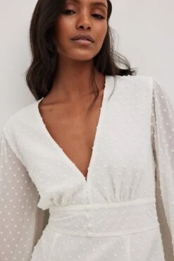 NA-KD Balloon Sleeve Button Detail Dress - Maxi Dress -Fashion Shop fe4acbc37cb84e098ca7e501535d96ff